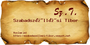 Szabadszállási Tibor névjegykártya