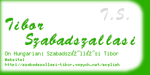 tibor szabadszallasi business card